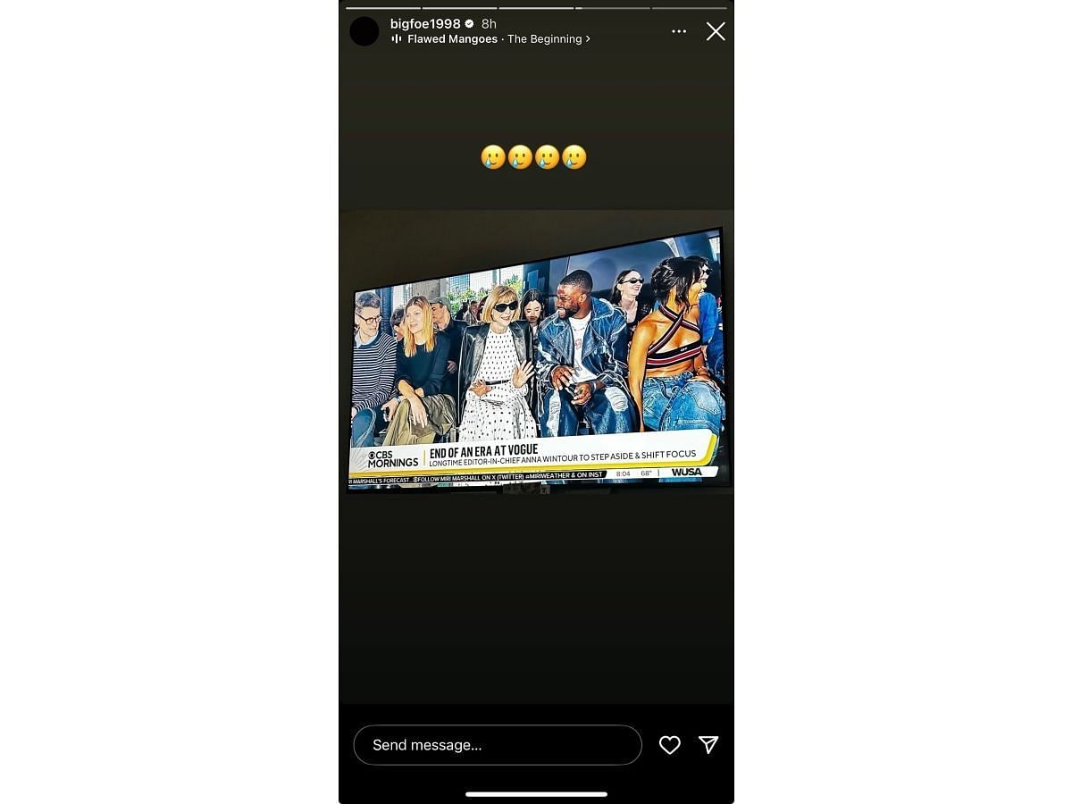 Tiafoe’s Instagram story